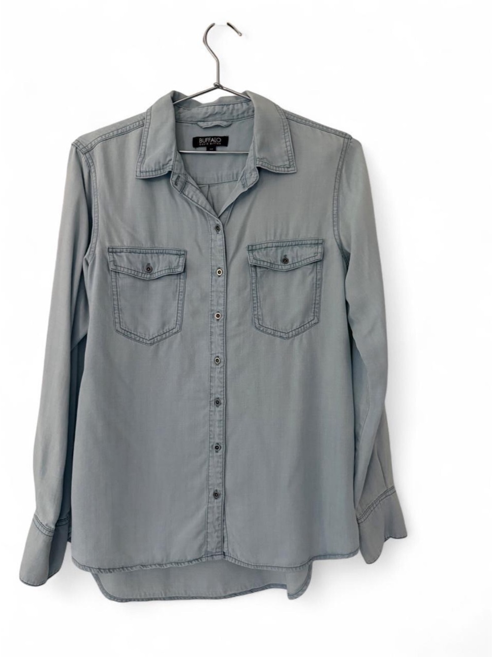 Buffalo David Bitton Gray Button-Down Utility Shirt